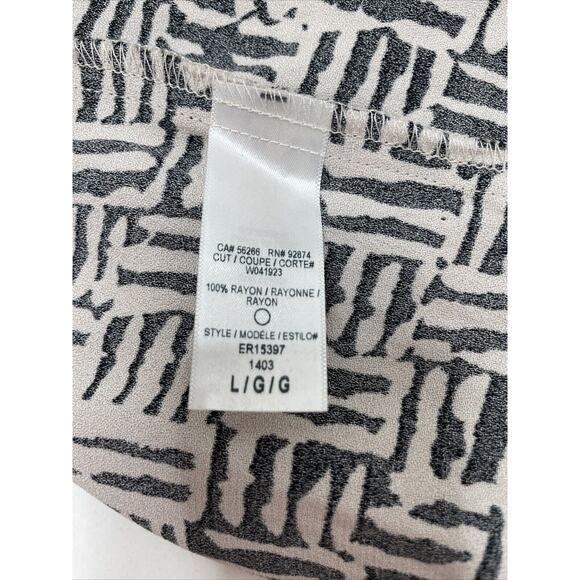 Ella Moss Jumpsuit Black‎ Cream Print Sleeveless Drawstring Waist L NWT Abstract - Picture 16 of 16